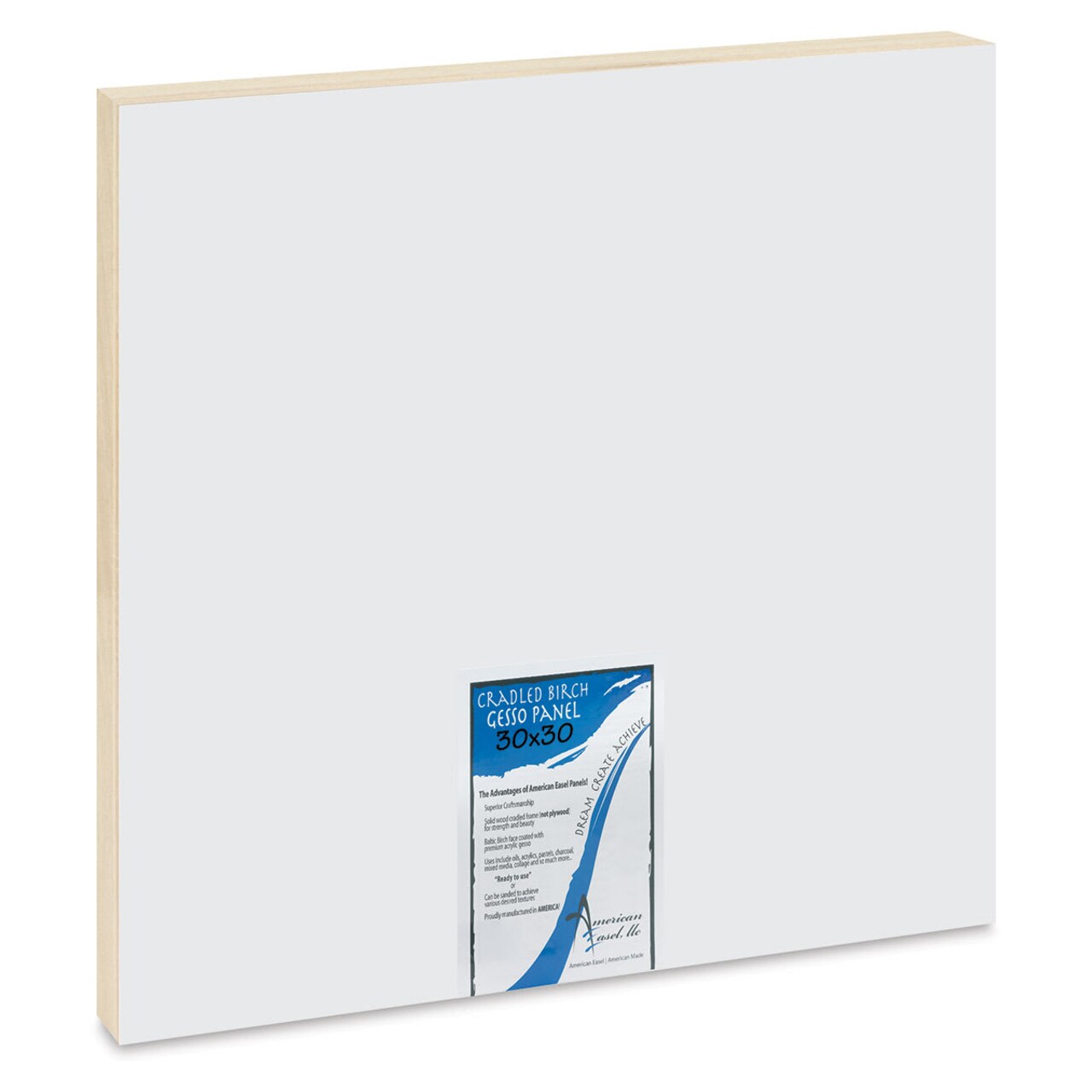 American Easel Gessoed Wood Painting Panel - 30" x 30", 1-5/8 Deep Cradle